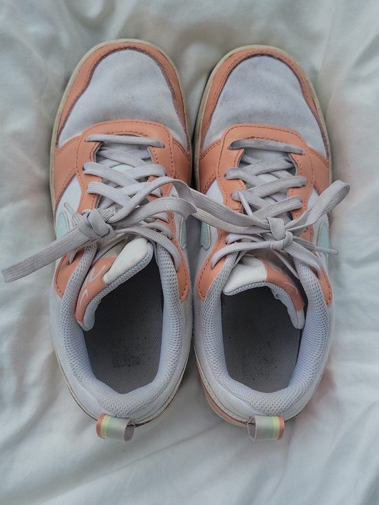 Nike Other - Nike White, Peach, And Light Blue Casual Sneakers Size 5Y